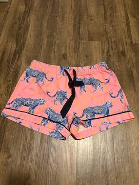 Katie Kime Pajama Shorts - Pink Cosmic Cheetah Small